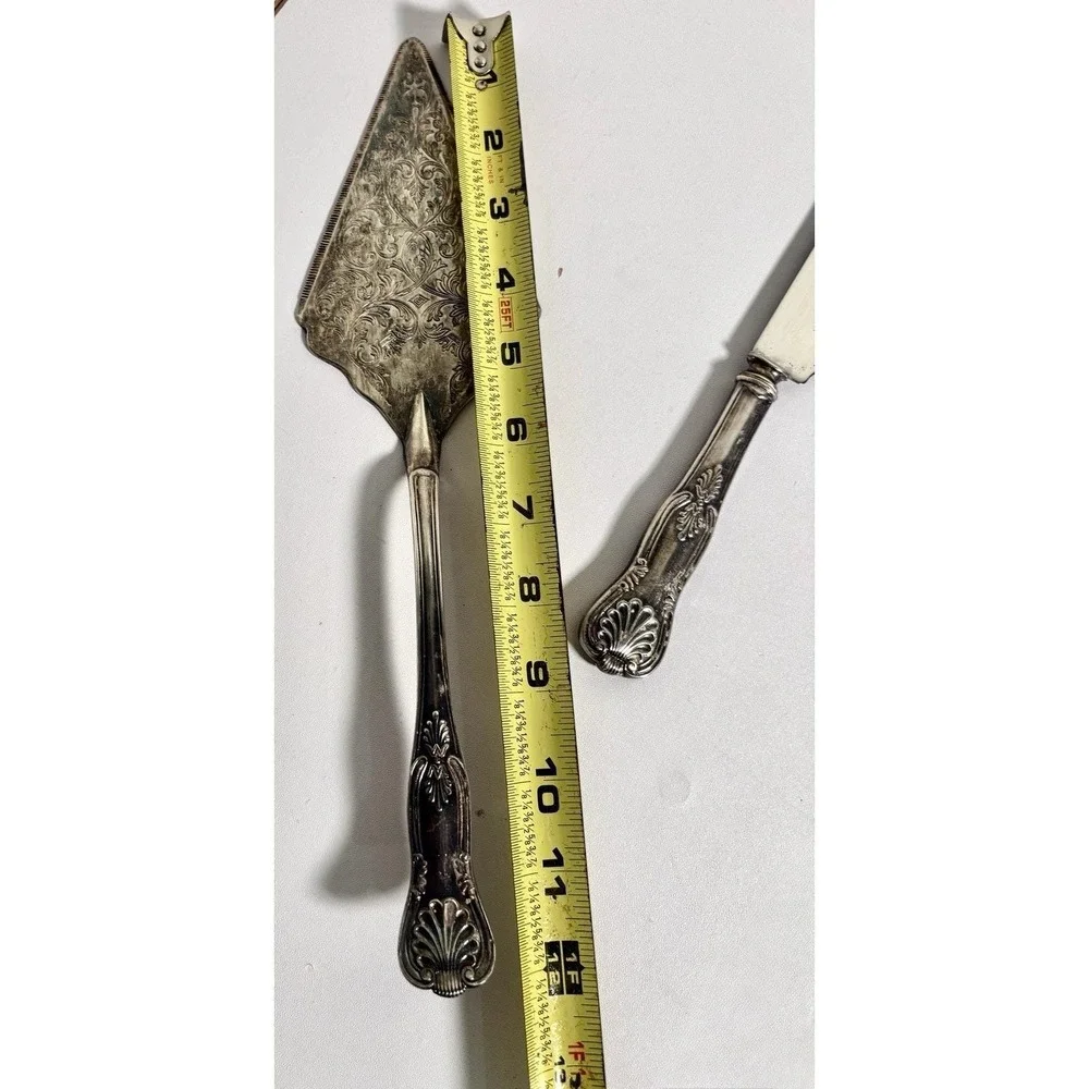 Vtg The Sheffield Silver Co Stainless Steel Cake Knife & Server  King's Pattern